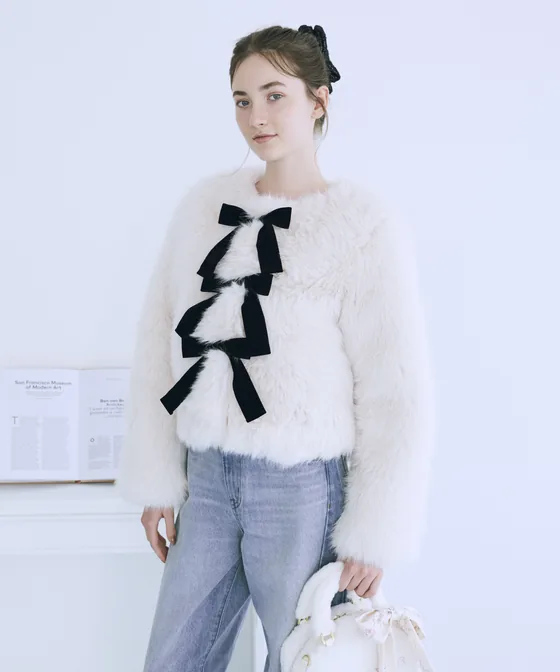 Maison de FLEUR Petite Robe フェイクファージャケット