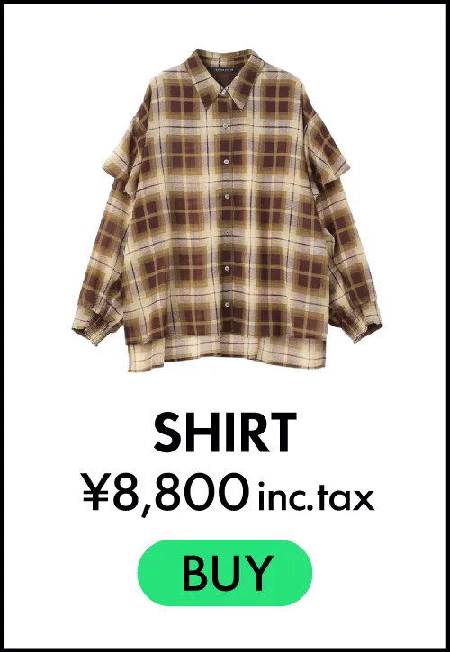 チェック柄シアーラッフルシャツ|YECCA VECCA